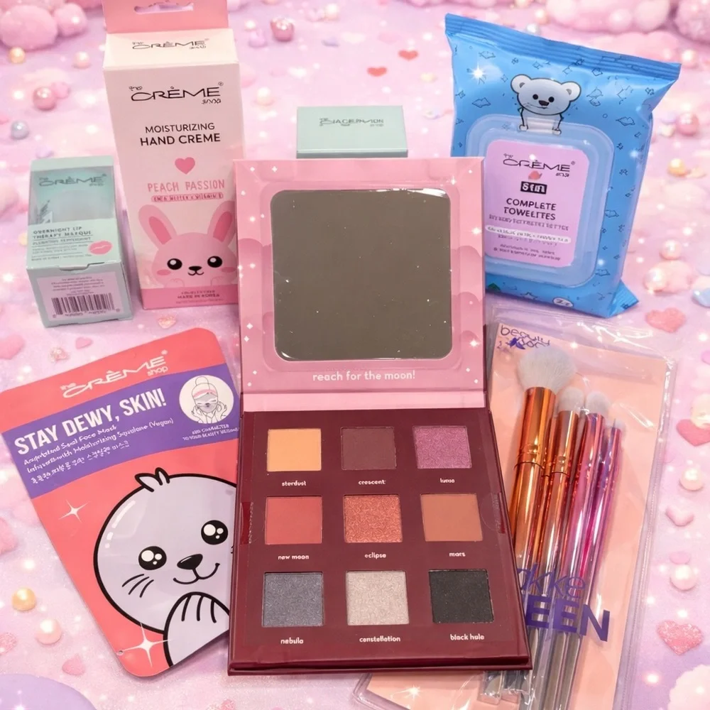 The Crème Shop K-Beauty Bundle Lot NEW Palette Mask Lip Care Brushes Gift Set💕